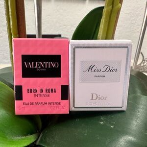 Miss Dior and Valentino born in Roma intense collectibles mini bottles
